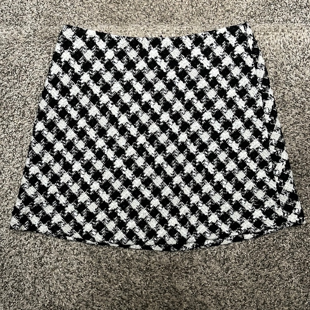 ZARA HOUNDSTOOTH MINI SKIRT